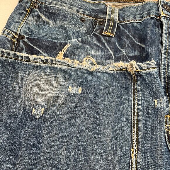 Ed Hardy Men's Distressed Button-Fly Denim Jeans 36 x 30 Blue - Picture 10 of 12